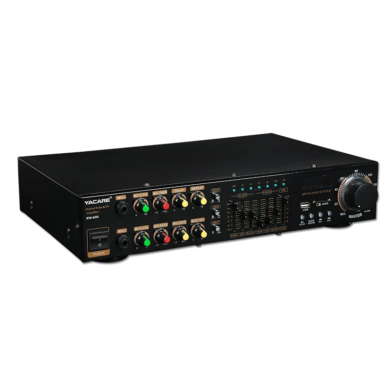 KM-600 A1941/C5198 70W+70W professional home theater wireless Bluetooth KTV audio amplifier With FM radio USB SD EQ balanced | Электроника