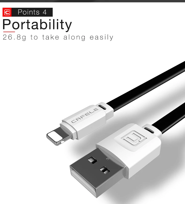 CAFELE USB Cable for iPhone X 10 8 8 plus Charging Cable Fast Charger Data IOS Cable for iPhone 7 6s 5s iPad Mobile Phone Cables (7)
