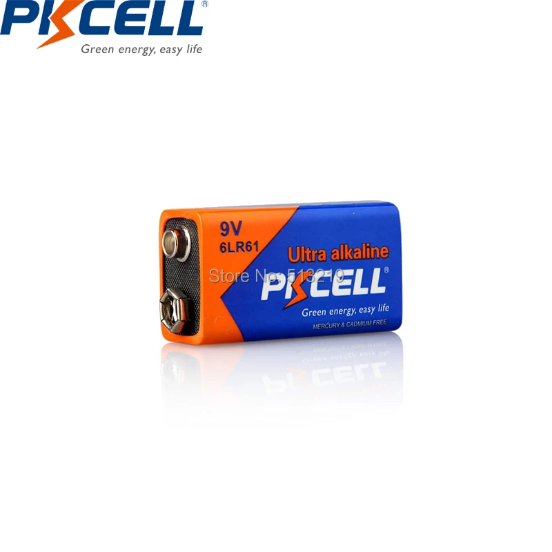 Disposable Battery 10Pcs PKCELL 9v thermometer battery 6LR61 E22 MN1604 522 Super Alkaline Battery Dry Primary Batteries Superior 6F22 alkaline battery
