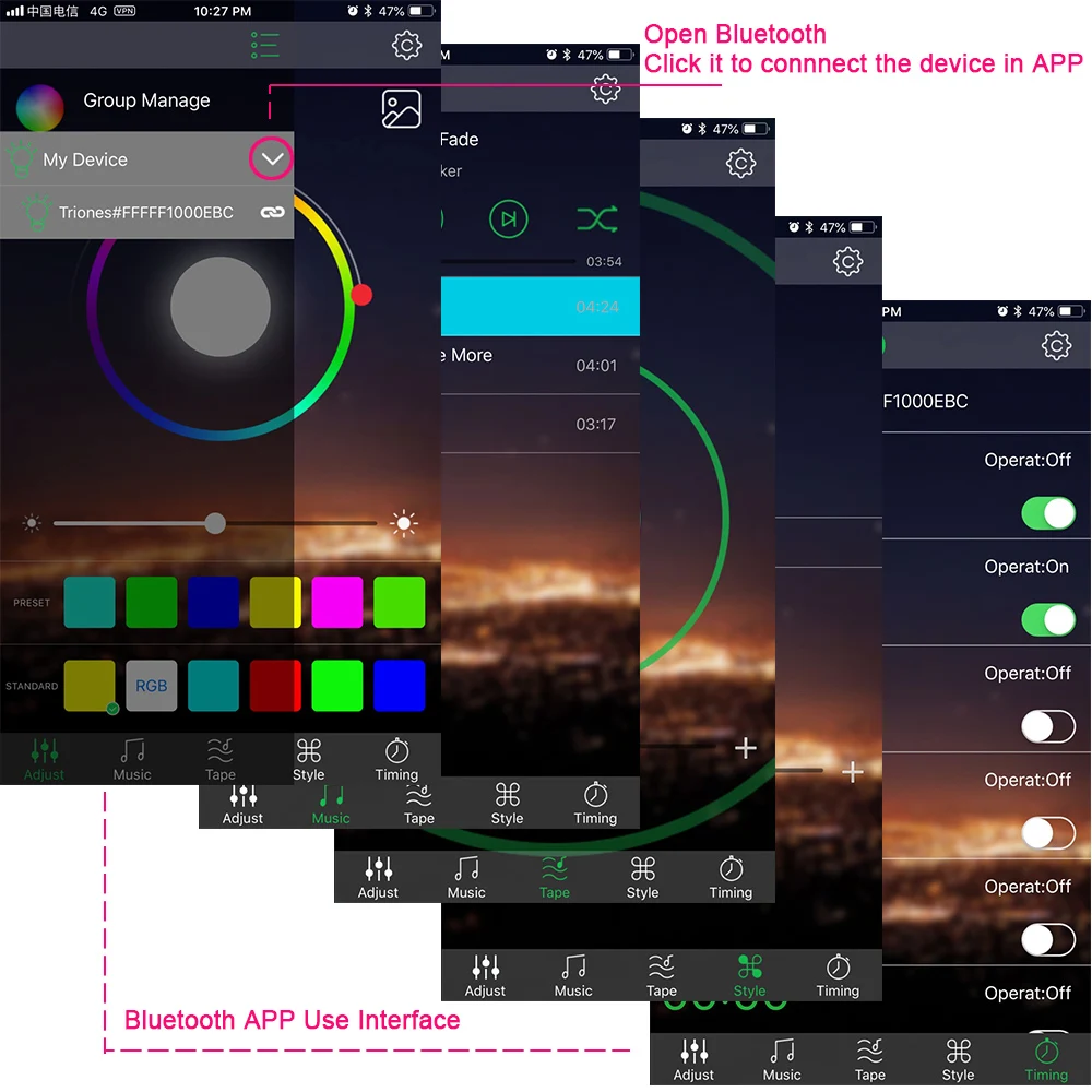 Светодиодный светильник RGB 5 в с питанием от батареи USB Светодиодная лента Bluetooth полоса/17 ключ RF пульт дистанционного управления для велосипеда, телевизора, скейтборда, декора обуви