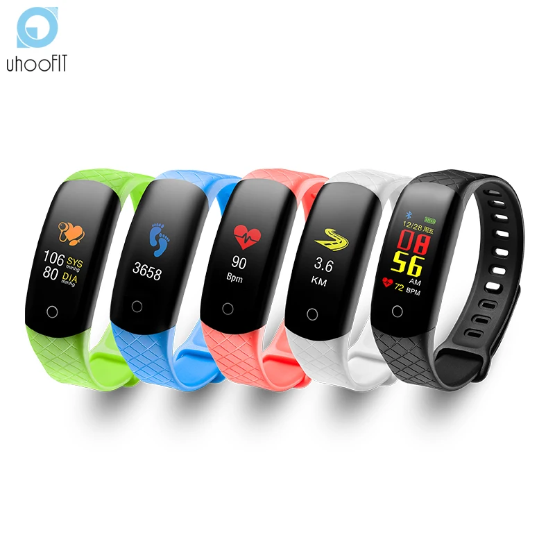 

Uhoofit Smart Bracelet Color Screen Blood Pressure Fitness Tracker device Heart Rate Monitor Smart men women Band Sport mi band