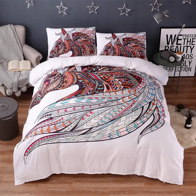 Best Offers FANAIJIA Horse print bedding sets queen size 3d Mandala 3pcs duvet cover Pillowcase  Bedlinen  Best Offers FANAIJIA Horse print bedding sets queen size 3d Mandala 3pcs duvet cover Pillowcase  Bedlinen