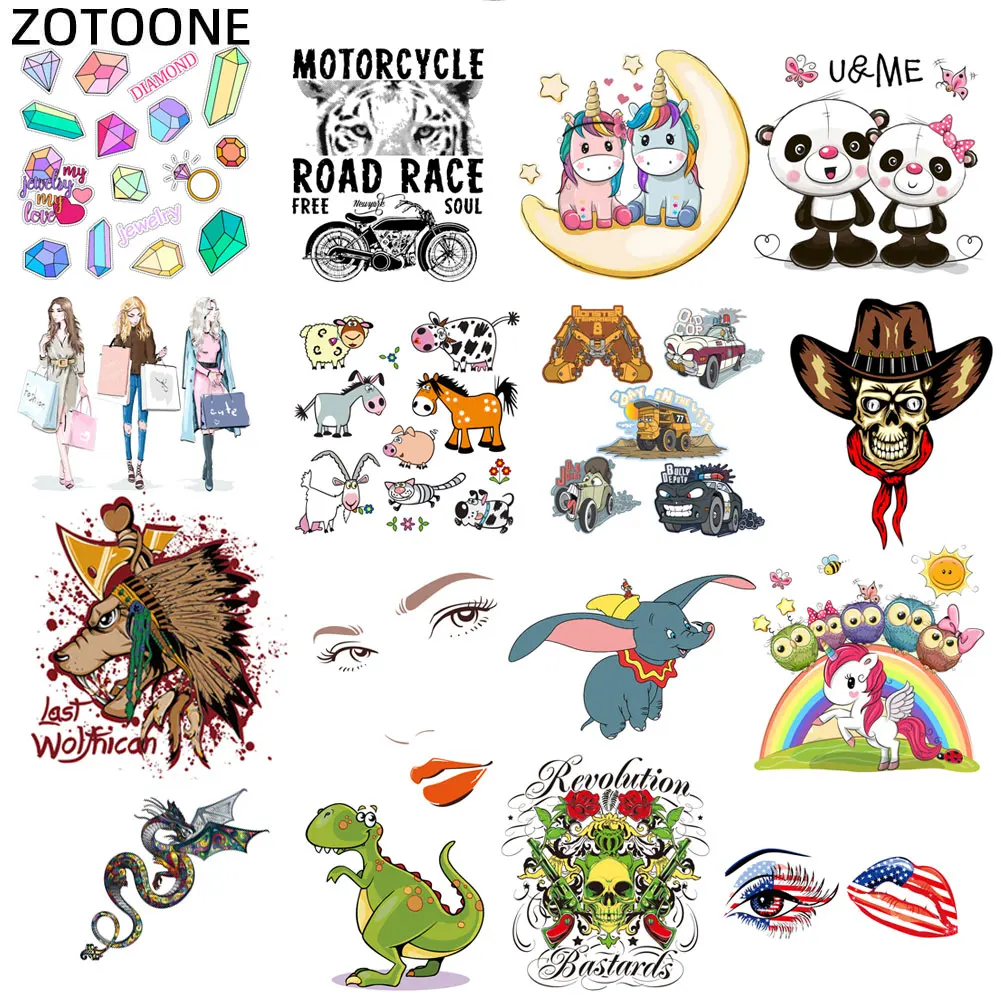 

ZOTOONE DIY Iron on Transfers Patches for Clothing Stickers Unicorn Girl Heart Transfers Patch Applique Children's Clothes E