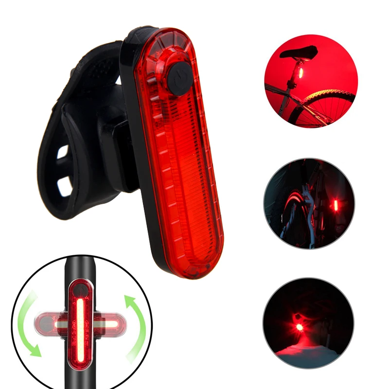 Sale Mini USB Bike Taillight Rechargeable Rear Lamp Safety Warning Light Red/Blue+red Light for Night Cycling 2