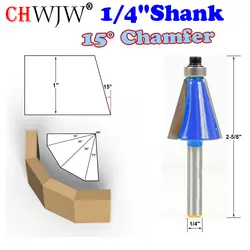 1 шт. 1/4 "хвостовика 15 градусов фаски и конических каймой маршрутизатор бит Деревообработка cutter Деревообработка битов Chwjw-13903q