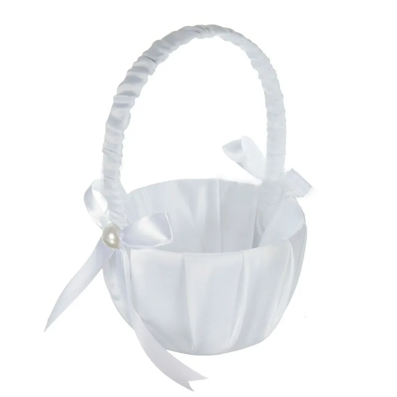 

Bridal Flower Basket White Classic Fashion Wedding Props Party Decoration Supplies Shopping Storage Basket Wedding Decoration