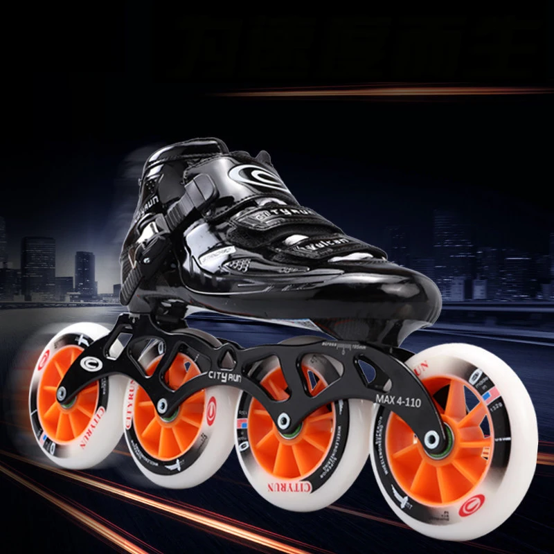 الكربون الألياف مضمنة سرعة التزلج على الجليد الكبار الطفل المنافسة على الجليد 4 عجلات سباق التزلج Powerslide Patines مماثلة Cityrun IC03