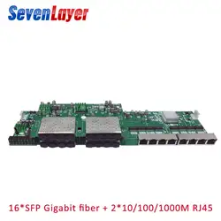 Оптический media converter 16 портов SFP волокна с 8 rj45 ГБ, оптический оптоволоконный коммутатор ethernet для ip камера pcba доска