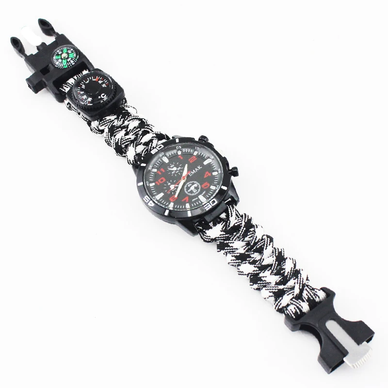 Набор инструментов Paracord Band многофункциональные часы для выживания на открытом воздухе кемпинг компас термометр спасательный Паракорд Браслет оборудование