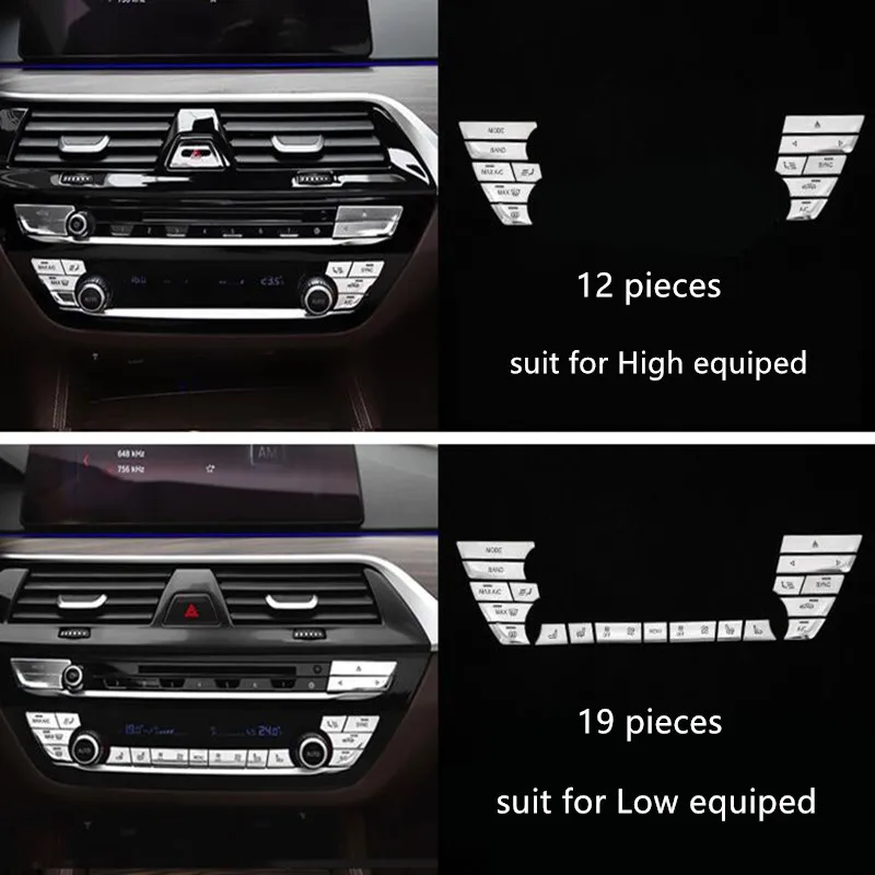 Хромированные кнопки центральной консоли из АБС для BMW 5 серии G30 G38 528 530 2018