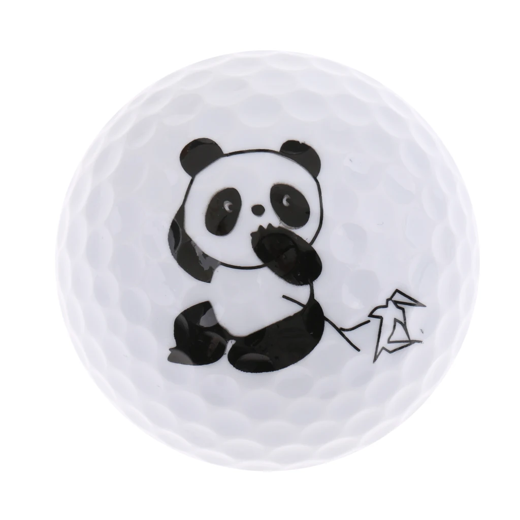 Golf Driving Range Practice Ball Cute Panda Printed Golf Ball Elastic Lightweight Flexible Golf Accessories Ball