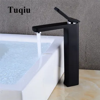 

Basin Faucet Modern Black/White Bathroom Mixer Tap Brass Wash basin Faucet Single Handle Single Hole Square Crane For Bathroom
