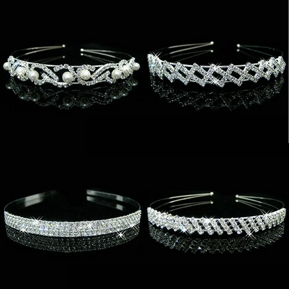 

Wedding Tiaras and Crowns Bridal Party Homecoming Crystal Tiara Headband Prince Crown imitation white Pearl Hair accessories