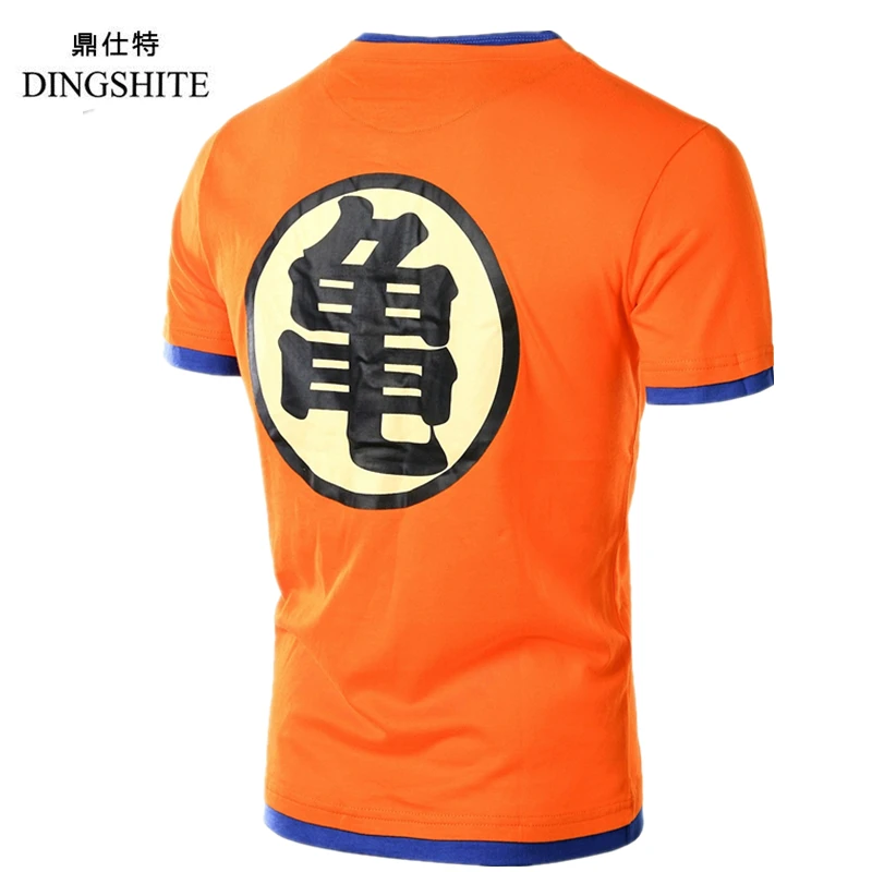 DINGSHITE модная футболка с короткими рукавами и принтом Dragon Ball Z Мужская Повседневная футболка с принтом букв большого размера