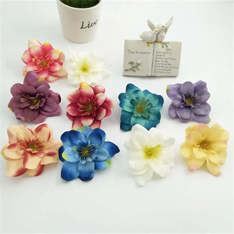 

10pcs decoration artificial simulation small wild blue DIY silk flower head wedding home decoration high quality flowers