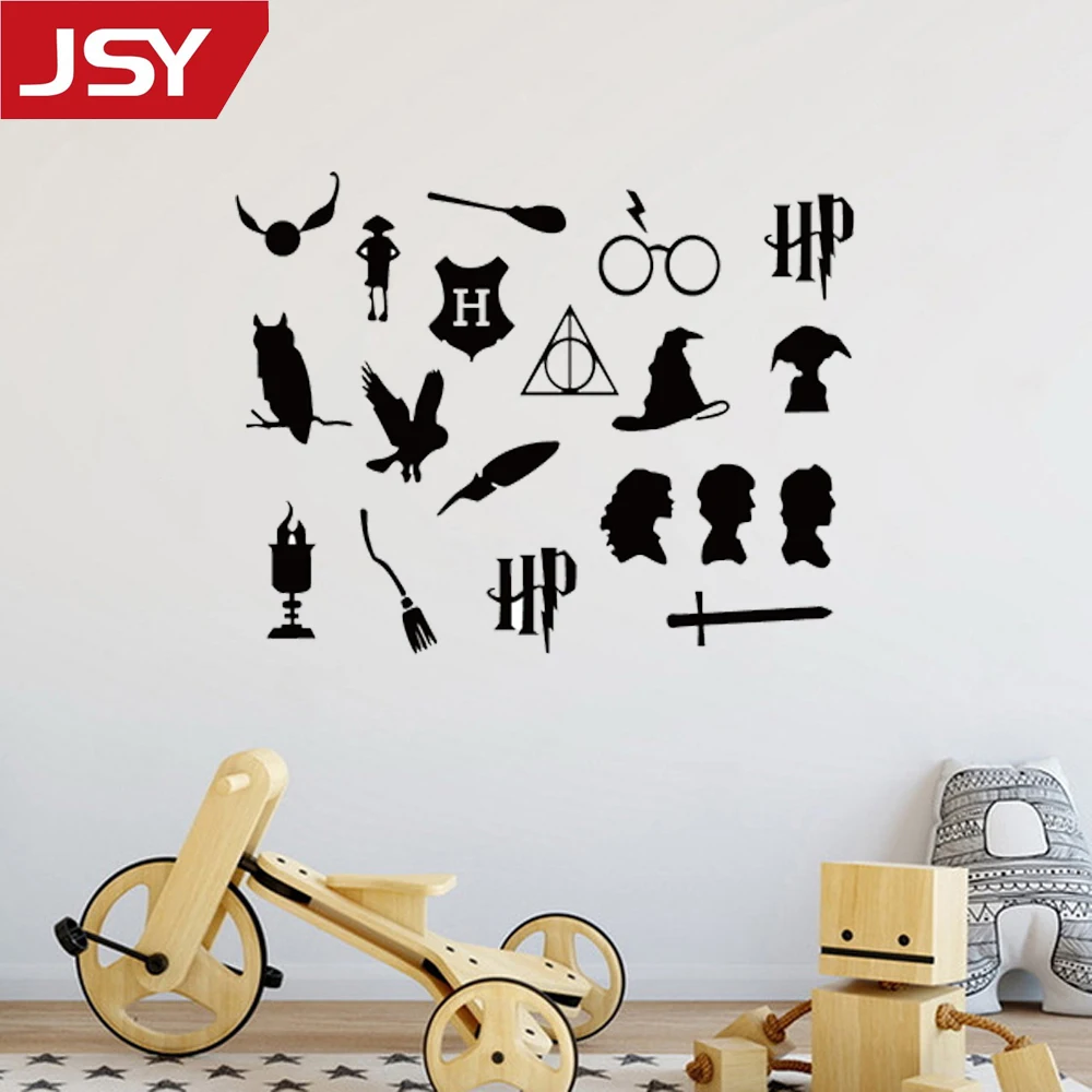 Jiangs Yu 19 Pcs / Set Harry Potter Vinyl Wall Stickers Vinyl Wall