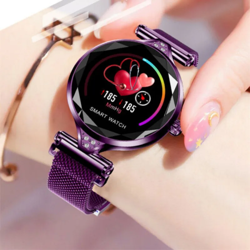 

Women Fashion Smart Watch Heart Rate Health Monitor Sports Watch Multi-language Function Smart Band Bracelet for iPhone/Huawei