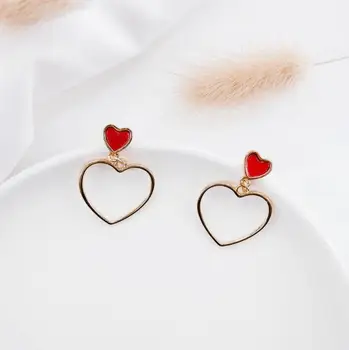 

Woman For Earrings Fashion Jewelry Girl Trend Gift Clasp Dangler Eardrop Pendant Simple Heart