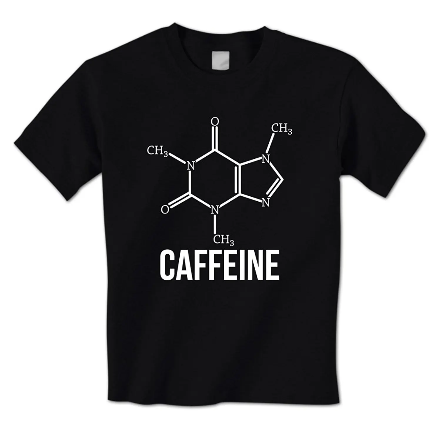 

Caffeine Coffee Molecule Chain Diagram - Science Chemistry Nerd Mens T-Shirt Funny Short Sleeve Cotton T Shirts Top Tee