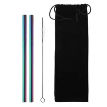 2 шт многоразовые винты из нержавеющей стали с резьбой металлические соломинки с очистителем набор кистей аксессуары для домашнего бара