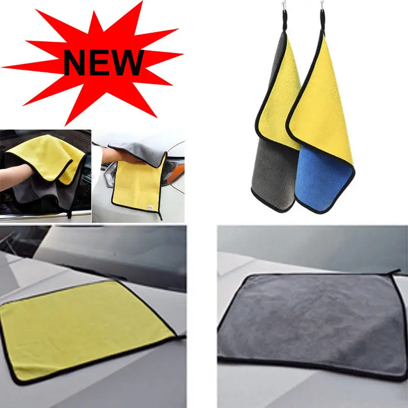 

New Super Absorbent Car Wash Microfiber Towel Car Cleaning Drying Cloth Hemming Coral fleece Cloth Towel