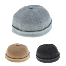 5 Colors Men Women Bonnet Skullcap Beanie Worker Sailorcap Rolled Cuff Retro Brimless Cap 5 Colors Men Women Bonnet Skullcap Beanie Worker Sailorcap Rolled Cuff Retro Brimless Cap