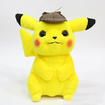 

28cm Detective Cartoon Pikachu Plush Toy Cute Anime smart Plush Toy Children's Gift Toy Fan Kid Cartoon Peluche Pikachu Doll