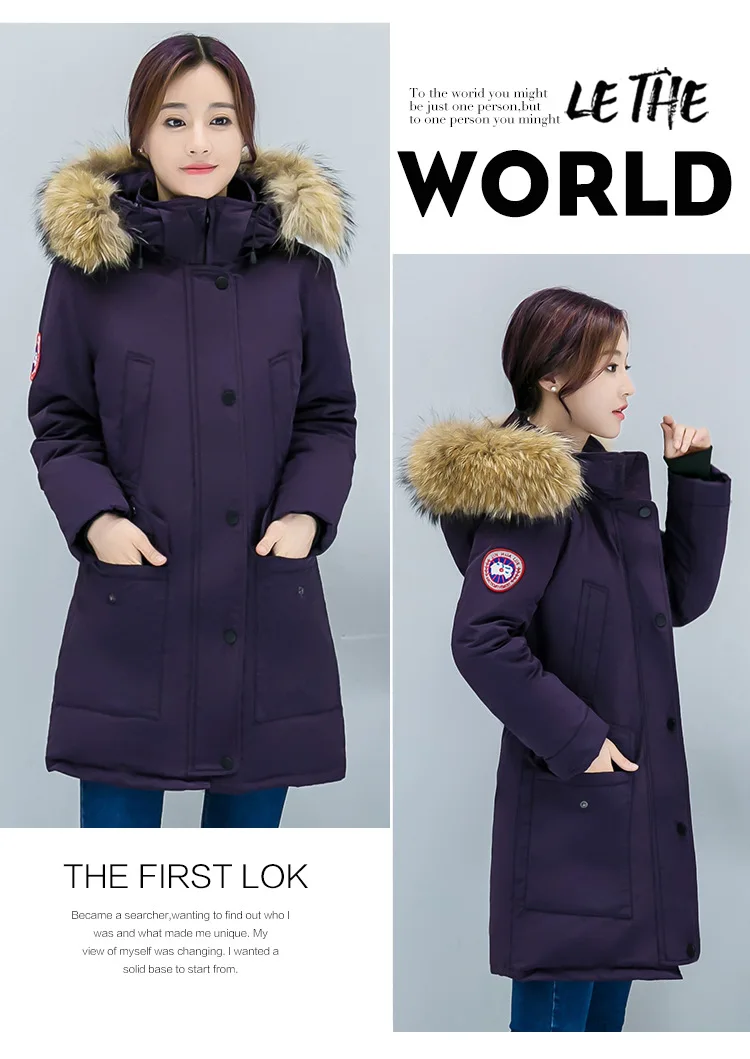 New winter cotton jacket female hooded women's long big yards thickening parkas manufacturer wholesale HS7373