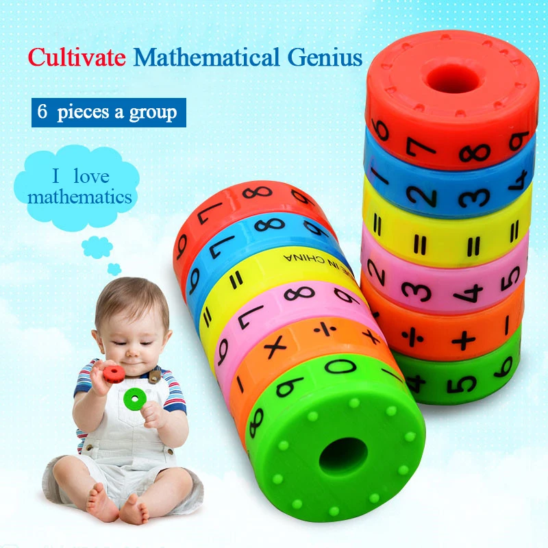 

6 Pieces Magnetic Montessori Kids Preschool Educational Plastic Toys For Children Math Numbers DIY Assembling Puzzles Boys Girls