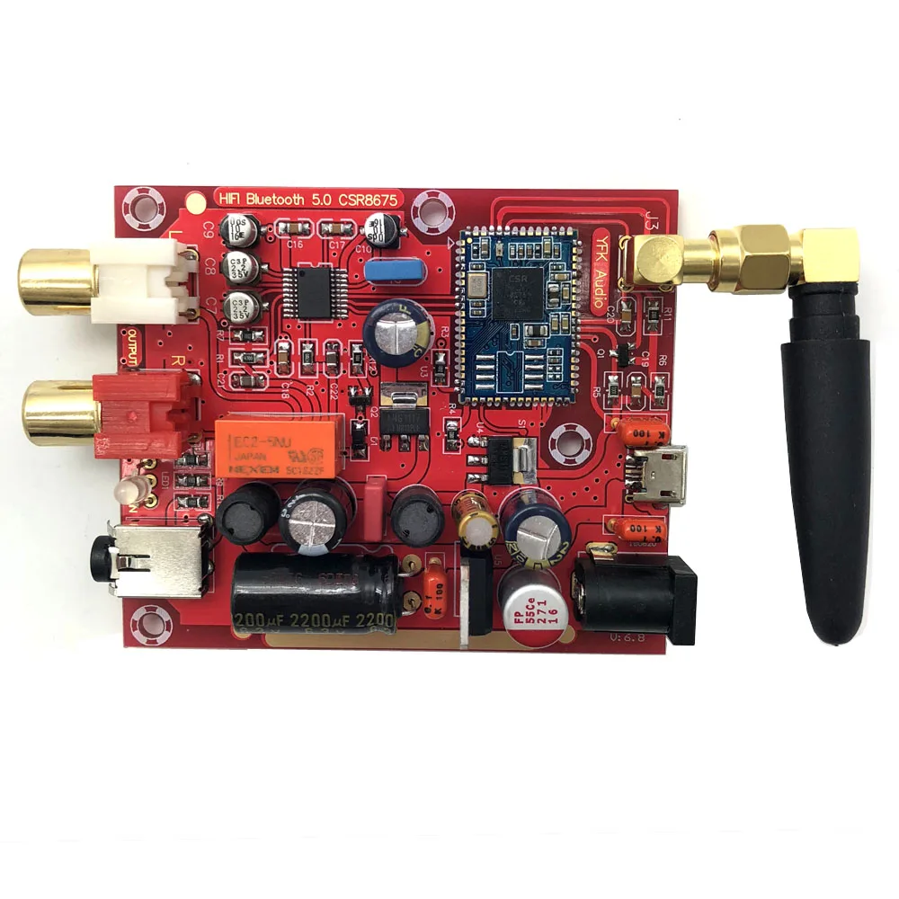 Lusya AUX вход CSR8675 беспроводной Bluetooth 5,0 приемник плата PCM5102A APTX HD ies DAC декодер 24 бит с Чехол антенна A3-009