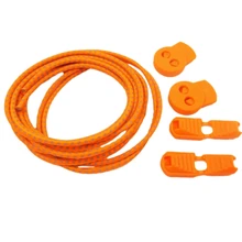 Fashion Boutique 2 pairs of stretch elastic reflective laces without locking system for Running Hiking 110cm Orange
