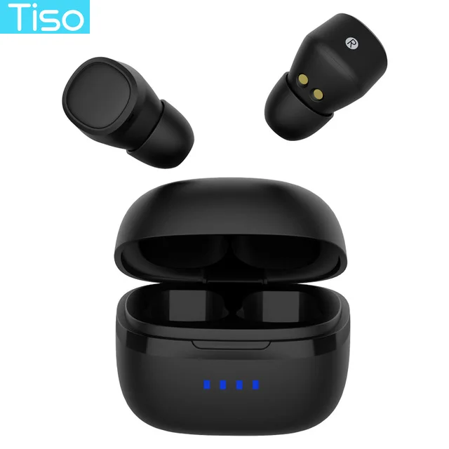 Tiso Bluetooth 5,0 наушники 3D TWS настоящие беспроводные стерео наушники IPX5 водонепроницаемая Спортивная гарнитура с двойным микрофоном - Цвет: Tiso-i5-black