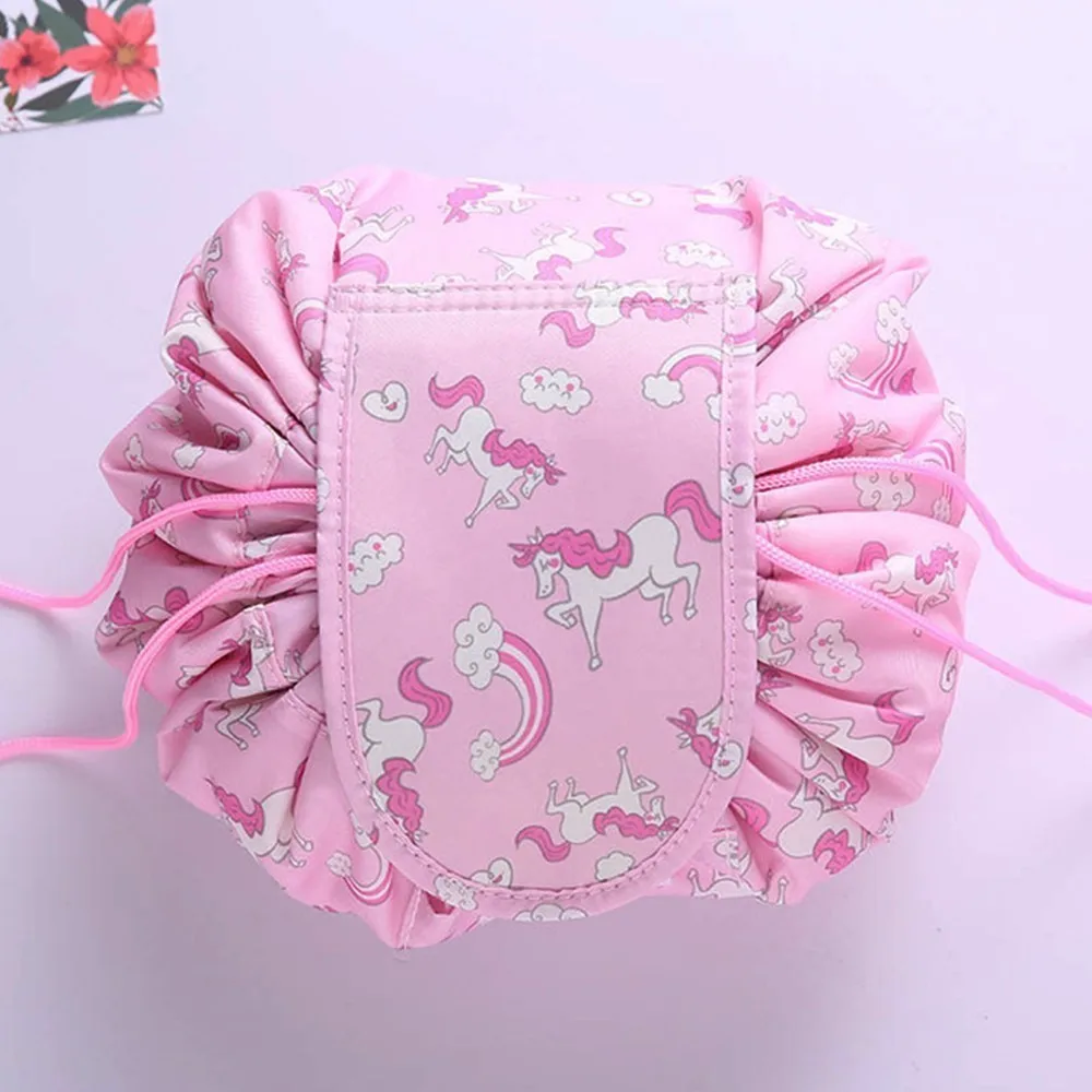 

Women Drawstring Travel Cosmetic Bag Makeup Bag Organizer Make Cosmetic bag Case Storage Pouch Toiletry Beauty Kit Box