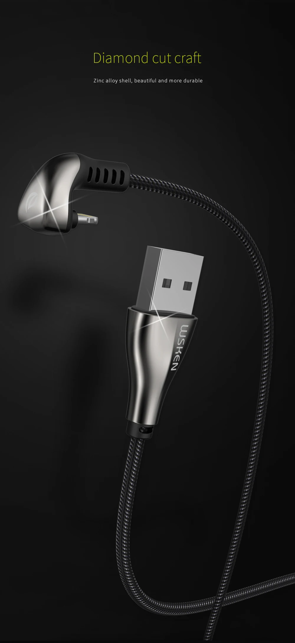 Xiaomi Wsken кабель usb type-C зарядный USB-C кабель для передачи данных для мобильного телефона плетеный кабель провод шнур