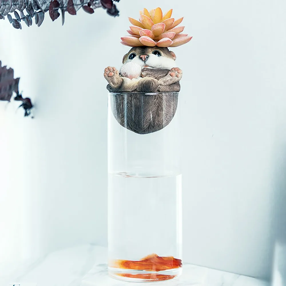Betta fish tank милый озорной инвертированный Кот собака хомяк ребенок в чашке с