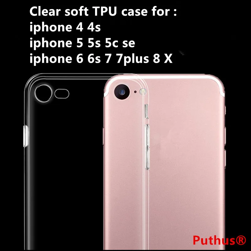 Купить Clear soft TPU case for iphone X Transparent Ultra Thin phone cases 8 plus 7 6 6s 5 5s 4 4s  | Отзывы и видеообзор (32863906851)