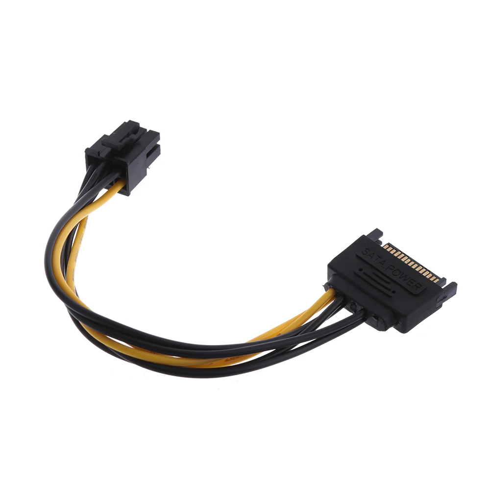 

1PC 19cm Useful Graphics Converter Video Card Lead 15 Pin SATA Power to 6 Pin PCI Express Adapter Cable Power Supply Extension