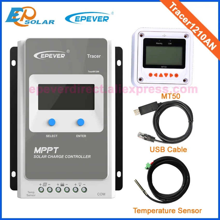 

MT50 remote meter for user setting MPPT EPsolar charger portable controller solar system Tracer1210AN 12V 24V work USB+sensor