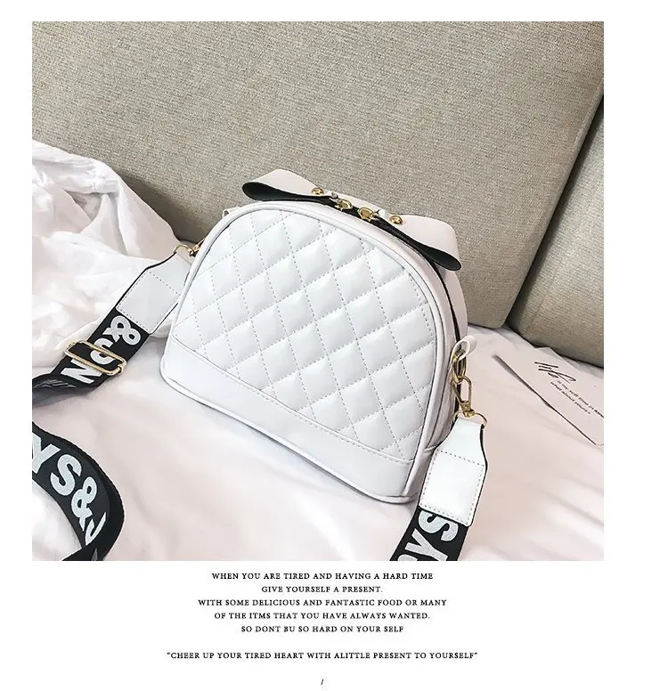 summer hot sale diamond lattice zipper bow design crossbody bags for womenfemale PU leather fashion meaaenger handbag