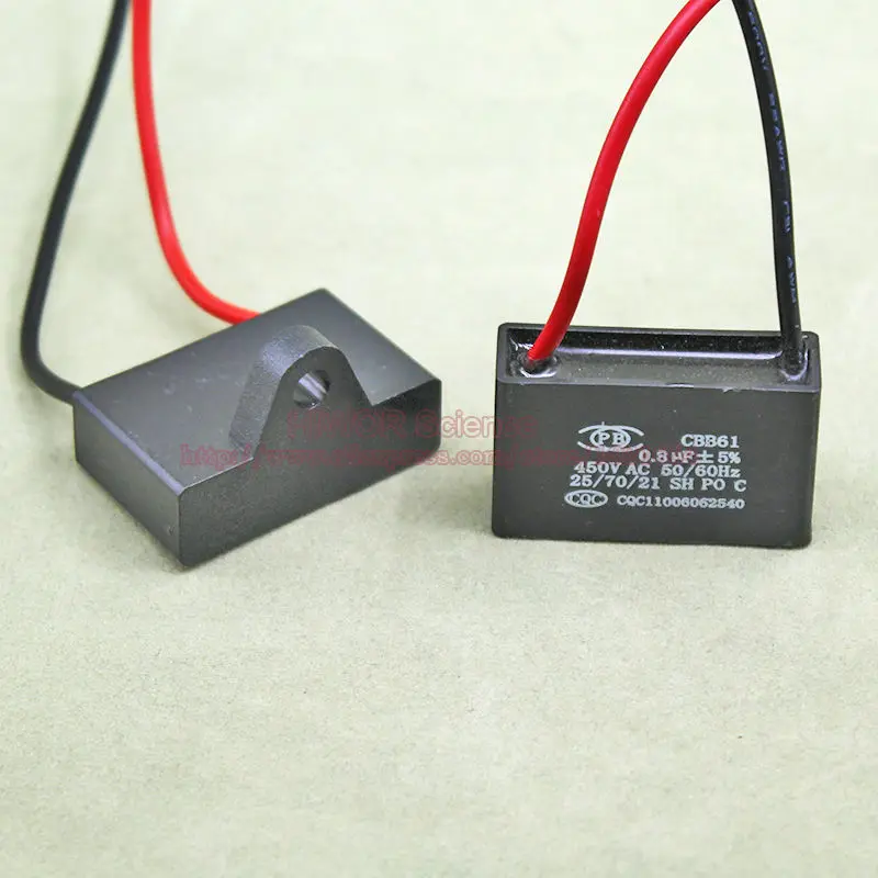 

(10pcs/lot) CBB Capacitors 0.8uf 450V AC CBB61 Metallized Capacitor For Motor Start-up Ceiling Fan TOL:5%