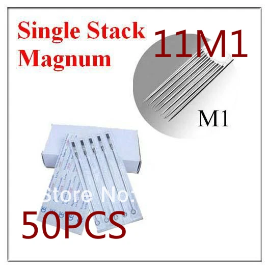 50 шт./кор. 11M1 disppsable стерилизованное татуировки иглы одного стека Magnum татуировки иглы из нержавеющей стали татуировки Совет татуировки сцепление