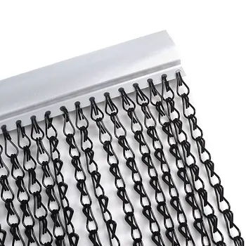 

Black Aluminium Chain double hook door fly Blinds metal chain curtain