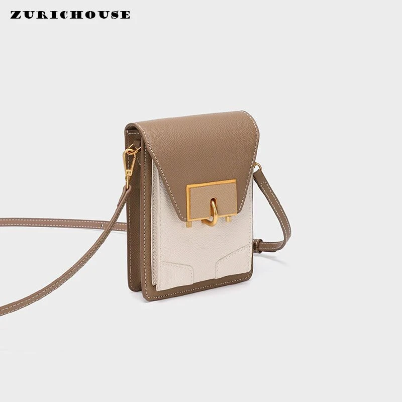 

Unua amo Brand Shoulder Bag Women Luxury Genuine Leather Fashion Contrast Color Female Flap Bag Small Square Messenger Bags