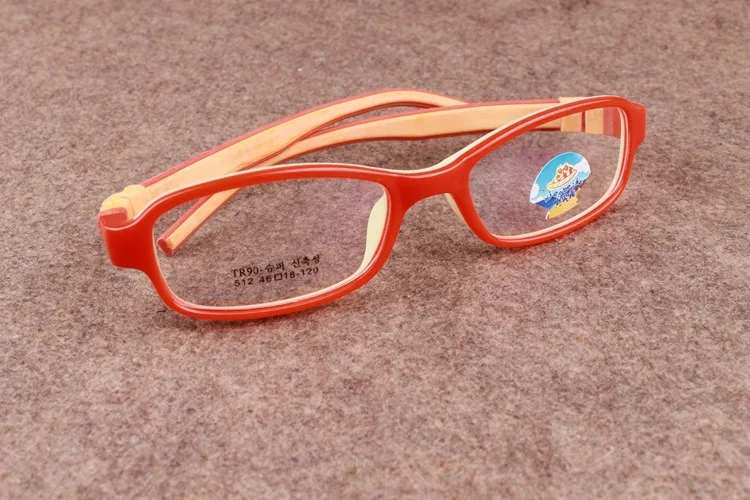 Оптические силиконовые очки для мальчиков, TR90, оправа для детей, близорукость, дальнозоркость, очки для амблиопии, легкая оправа EV0278 - Цвет оправы: Red yellow frame