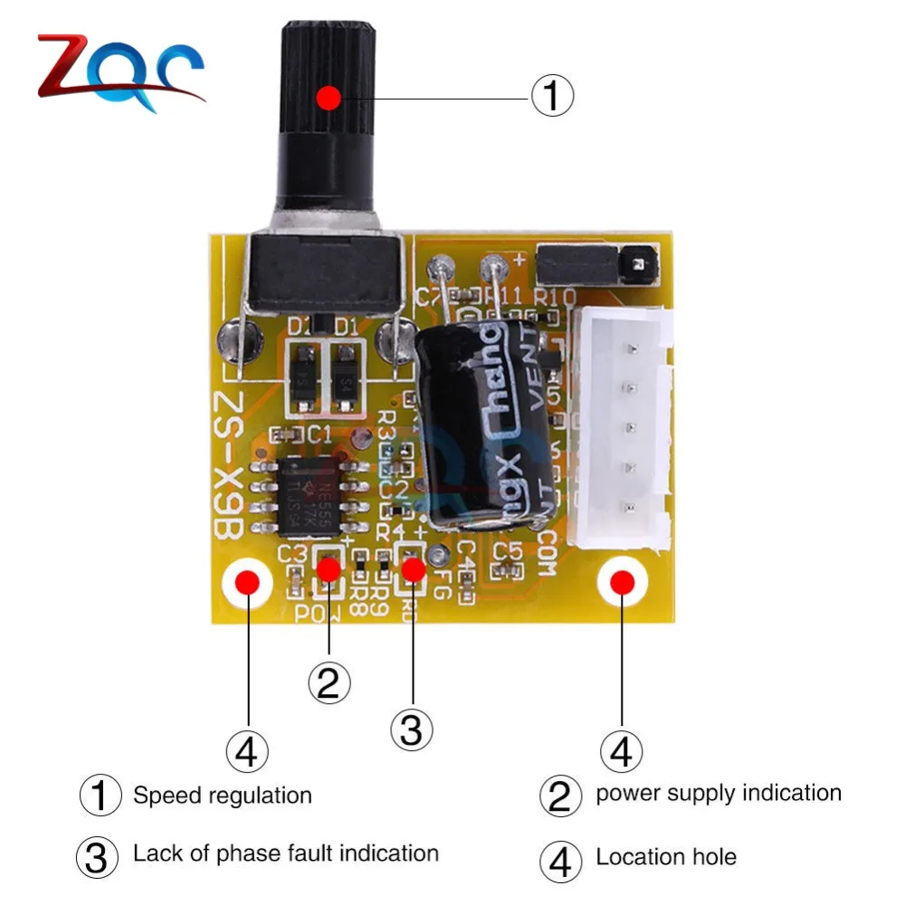 DC 5 V-12 V 2A 15W Бесщеточный Регулятор скорости двигателя без зала BLDC Модуль платы драйвера