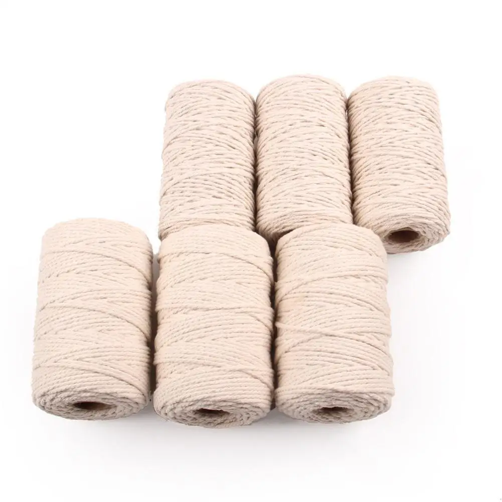 

1/2/3mm Braided Soft Twisted Cotton Rope Cord Craft Macrame String DIY Handmade Tying Thread Macrame Cord Rope Festival Decor