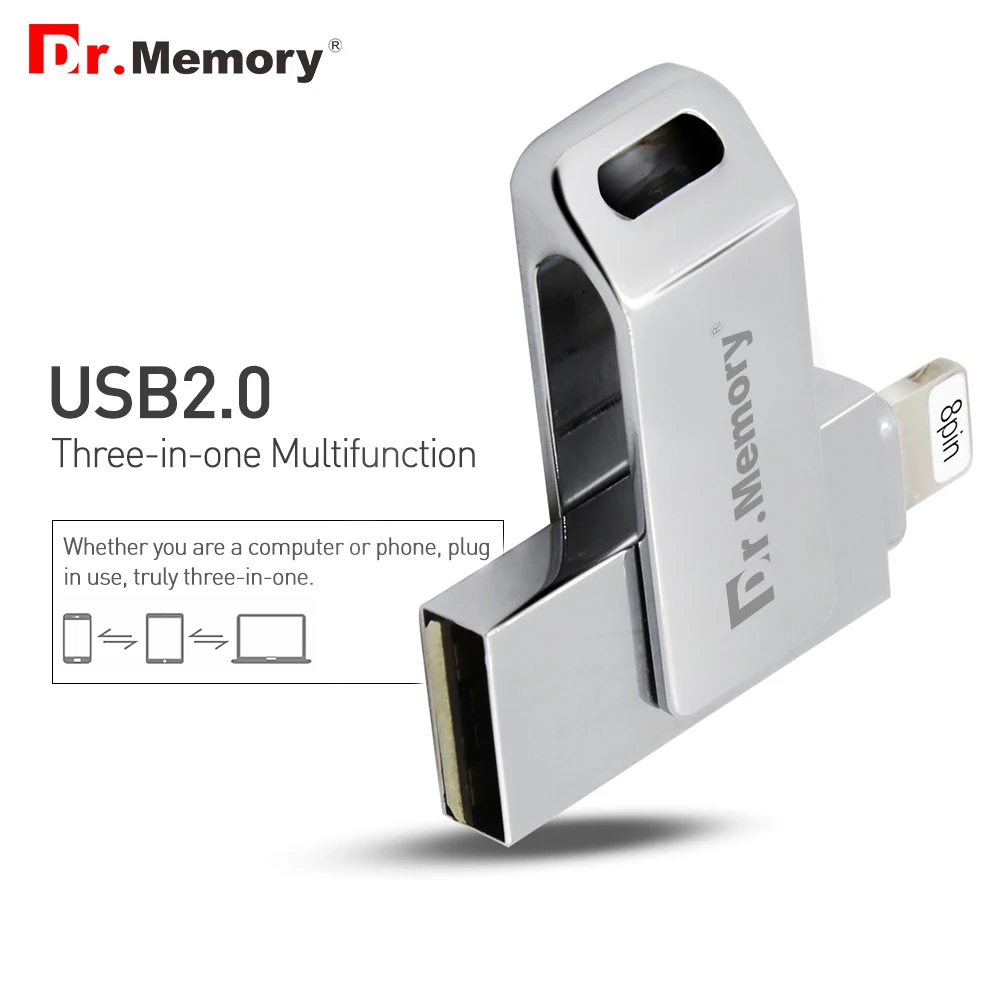 Флеш накопитель Dr.memory 2 в 1 для Apple ipad iphone 6s 6 plus usb флэш 64 ГБ Флэшка с шифрованием