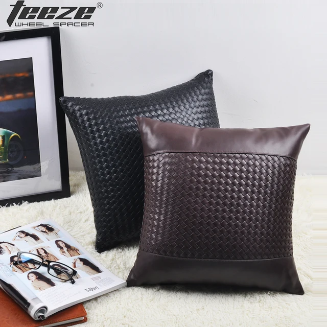 Fashion Leather Cushion Cover 1pc For Sofa Lumbar Support Coussin Fashion Leather Cushion Cover 1pc For Sofa Lumbar Support Coussin Cojin Para Almofada Decorative