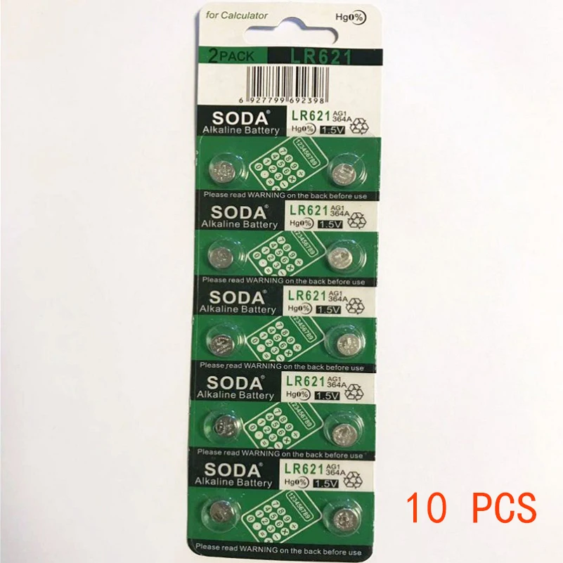 10 шт. 364 батарейки для часов AG1 LR621 SR621sw 364A 1 5 V LR60 621 щелочные батареи таблеточного