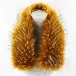Зимнее пальто воротник из искусственного меха шаль Hat искусственного меха лисы шарф из енота меховой воротник разноцветный пальто шарф